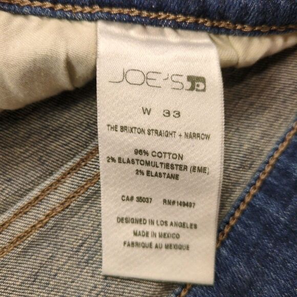 Joes Jeans Womens W33 Brixton Straight & Narrow Jeans Medium Wash Classic Casual - Picture 5 of 11